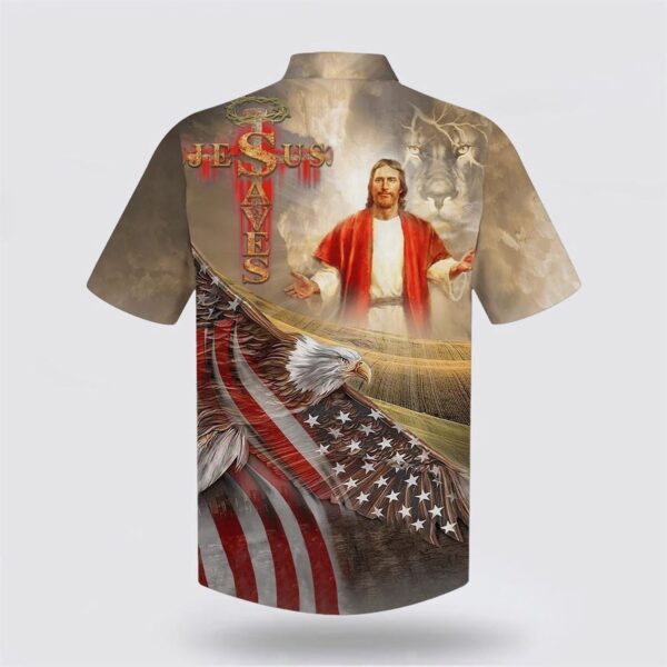 Christian Hawaiian Shirt with Jesus Face and Lion Design – Christian Aloha Shirt