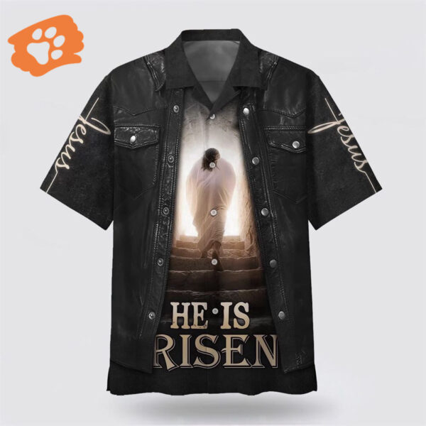 He Is Risen: Christian Hawaiian Shirt with Jesus Leaving The Tomb – Aloha Style