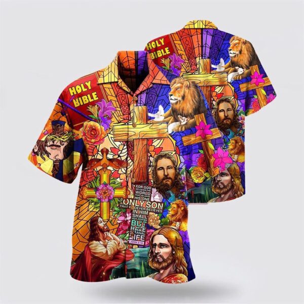 Christian Hawaiian Shirt: Jesus Lion & Flowers Aloha Shirt – Cool Unique Design