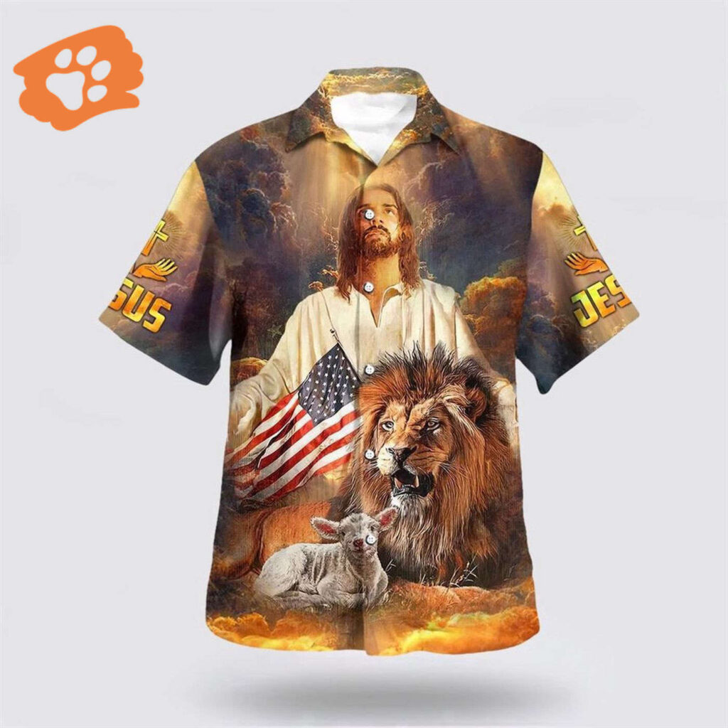 Jesus Lion & Lamb Christian Hawaiian Shirt – Aloha Style for Faithful Followers Jesus Lion & Lamb Christian Hawaiian Shirt – Aloha Style for Faithful Followers