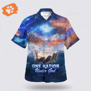 Christian Hawaiian Shirt - One Nation Under God Hand Of Jesus Aloha Shirt