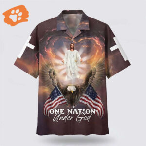 Jesus Hawaiian Shirt - One Nation Under God Christian Aloha Shirt