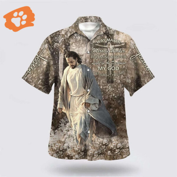 Christian Hawaiian Shirt Way Maker Miracle Worker Jesus Aloha Shirt