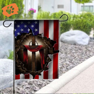 2025 Christian House & Garden Flag Set: The Cross Thorn Crown American Flag Jesus Design