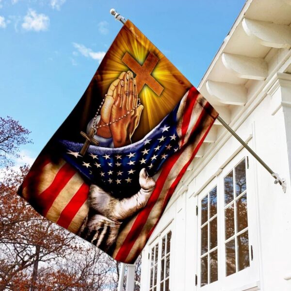 Christian Jesus American Flag – Outdoor Scripture Garden Banner