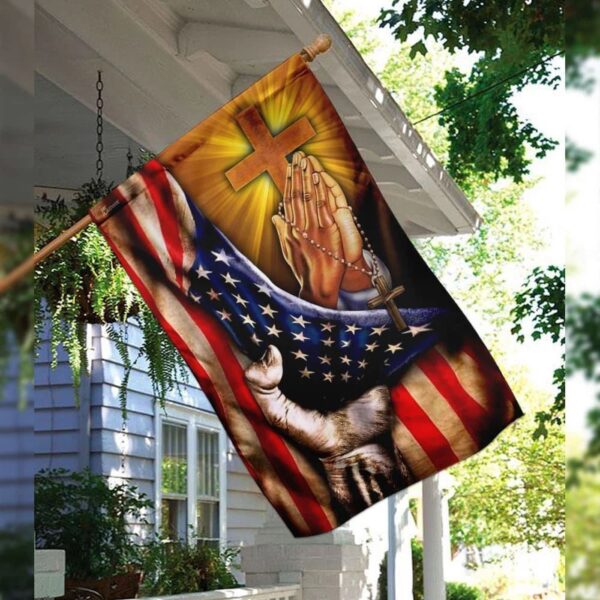 Christian Jesus American Flag – Outdoor Scripture Garden Banner