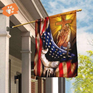 Christian Jesus American Flag - Outdoor Scripture Garden Banner