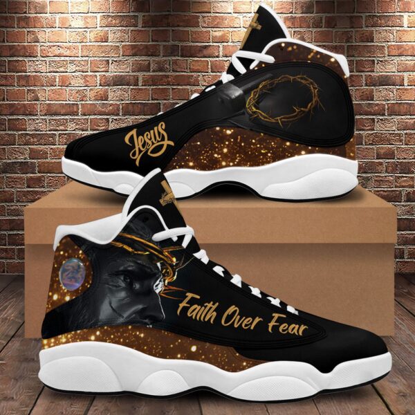 Christian Jesus Basketball Shoes,  Crown Of Thorns Sneaker, Faith Over Fear Shoes, Christian Footwear, Family Gift