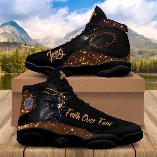Christian Jesus Basketball Shoes,  Crown Of Thorns Sneaker, Faith Over Fear Shoes, Christian Footwear, Family Gift