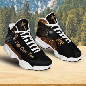 Christian Jesus Basketball Shoes, Crown Of Thorns Sneaker, Faith Over Fear Shoes, Christian Footwear, Family Gift 1
