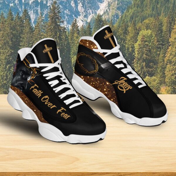 Christian Jesus Basketball Shoes,  Crown Of Thorns Sneaker, Faith Over Fear Shoes, Christian Footwear, Family Gift