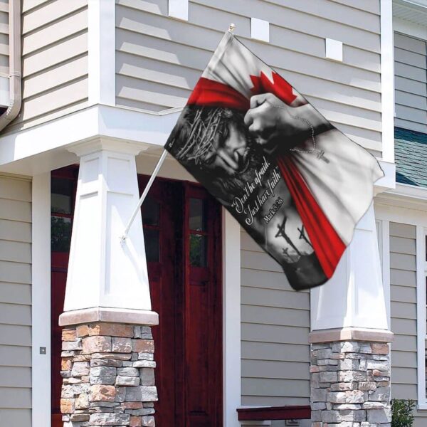 Christian House Flags: Jesus Just Have Faith – Canadian Scripture Garden Banner