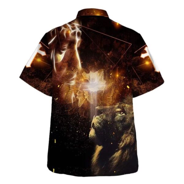 Christian Jesus Lion and Cross Hawaiian Shirt for Men – Gift for Christian Faith