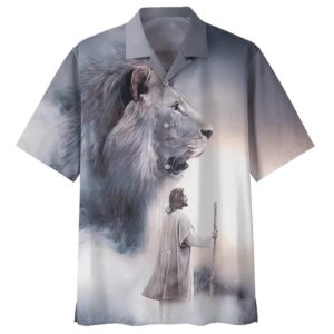Christian Jesus Lion Hawaiian Shirt for Men - Gift for Faithful Friend