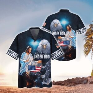 Christian Jesus Hawaiian Shirt - One Nation Under God Design