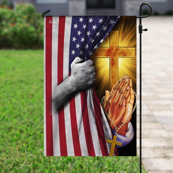 Christian Jesus Pray For America Flag – Patriotic Religious Banner for Faithful Americans