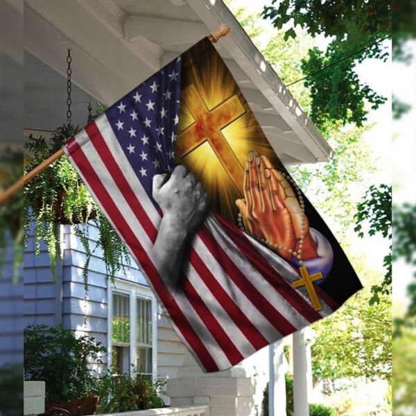 Christian Jesus Pray For America House Flags – Scripture Garden Banner