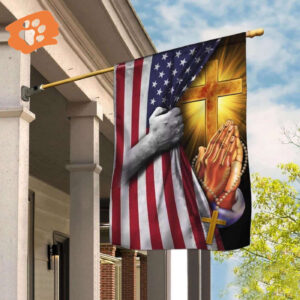 Christian Jesus Pray For America House Flags - Scripture Garden Banner