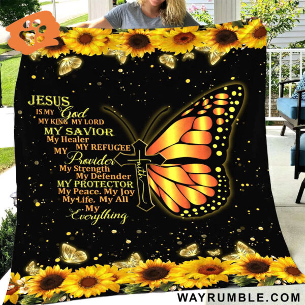 Christian Butterfly Faith Blanket – Jesus Is My Everything God Blanket