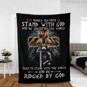 Lion of Judah Christian Throw Blanket: Inspirational Faith Gift with Jesus Cross - Stand with God and Warrior of God 1
