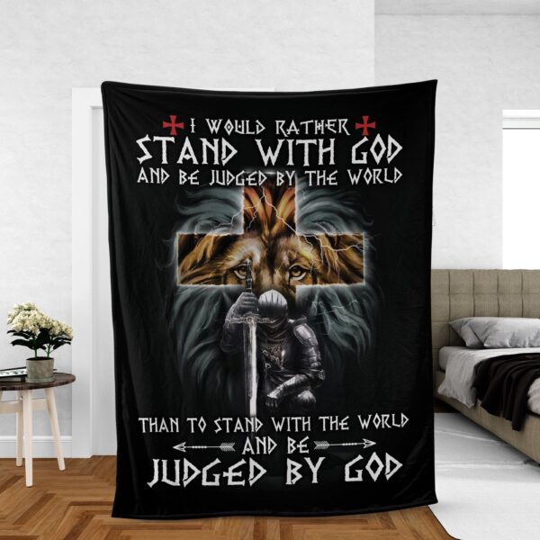 Lion of Judah Christian Throw Blanket: Inspirational Faith Gift with Jesus Cross – Stand with God and Warrior of God