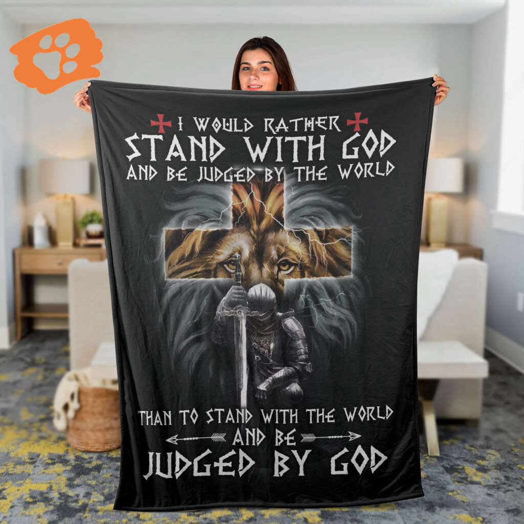 Lion of Judah Christian Throw Blanket: Inspirational Faith Gift with Jesus Cross – Stand with God and Warrior of God Lion of Judah Christian Throw Blanket: Inspirational Faith Gift with Jesus Cross – Stand with God and Warrior of God