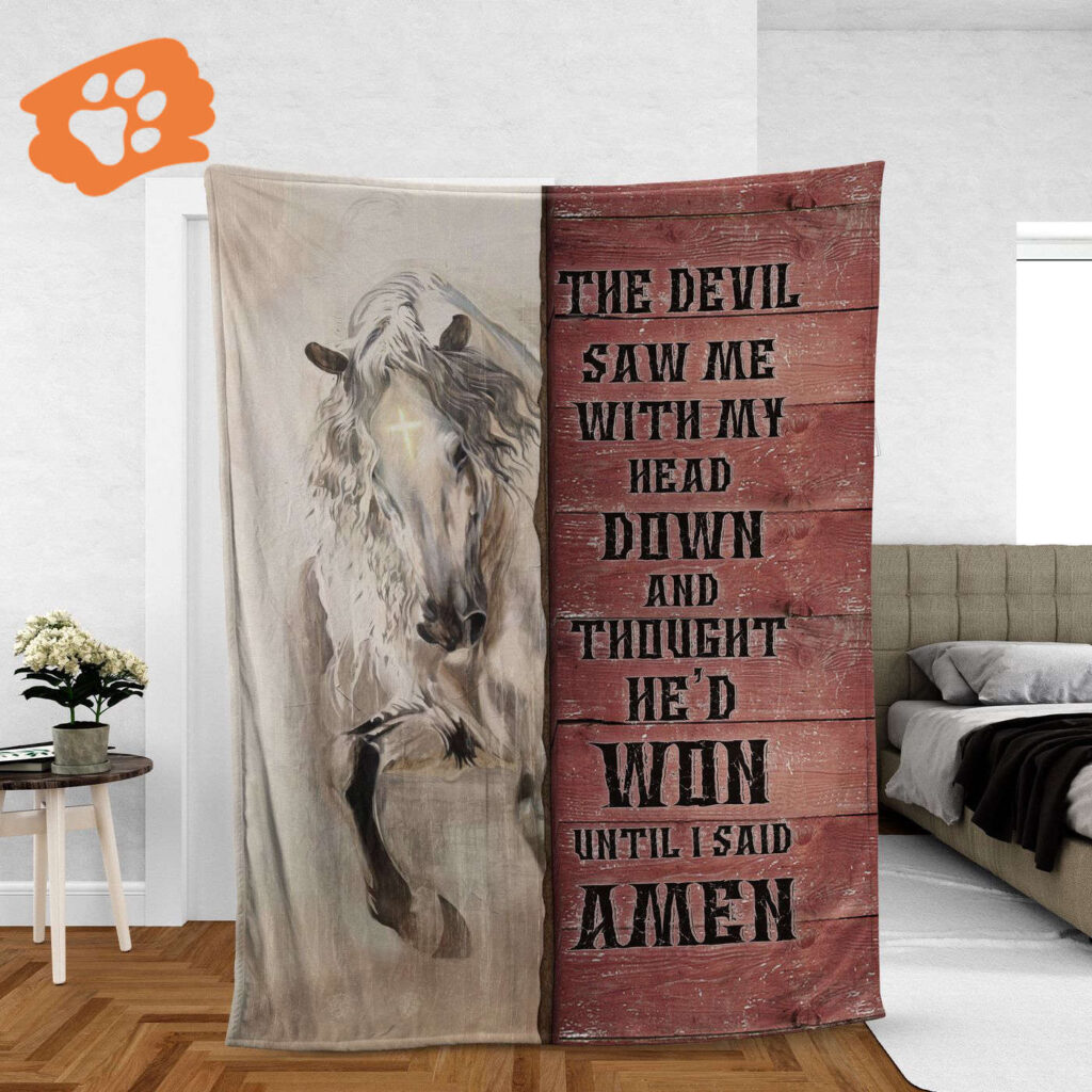 Faithful Christian Throw Blanket – Inspirational Jesus & Horse Design Perfect Gift – Amen Faithful Christian Throw Blanket – Inspirational Jesus & Horse Design Perfect Gift – Amen