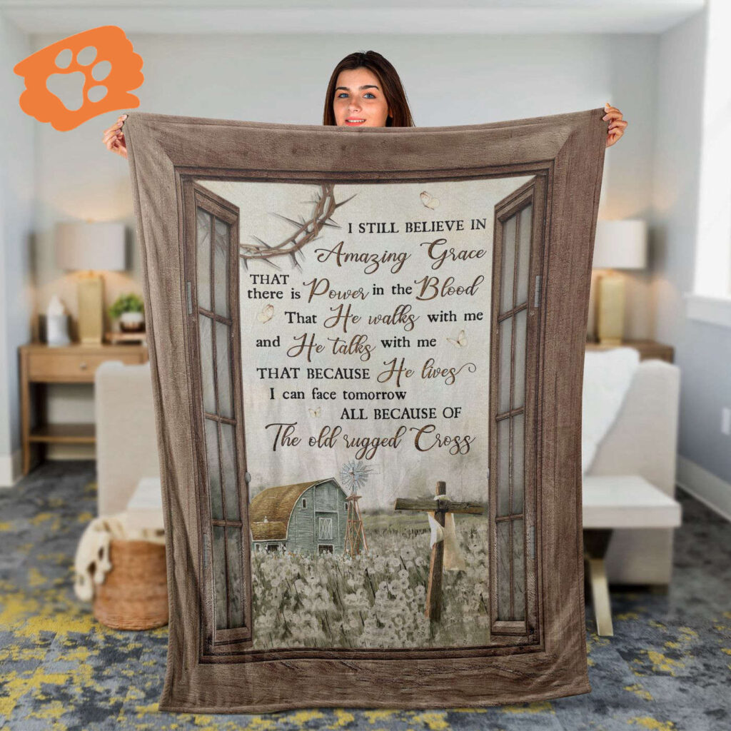 Christian Throw Blanket – Faith & Jesus Inspirational Gift with Barn & Flower Field Painting – I Still Believe In Amazing Grace Christian Throw Blanket – Faith & Jesus Inspirational Gift with Barn & Flower Field Painting – I Still Believe In Amazing Grace