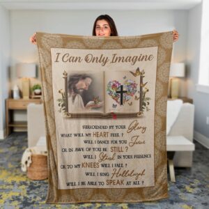 Christian Throw Blanket - Faith & Jesus Inspirational Gift Bible Blanket with Colorful Butterfly Design & Face of Jesus - I Can Only Imagine 1
