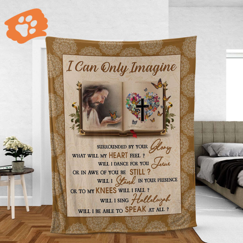 Christian Throw Blanket – Faith & Jesus Inspirational Gift Bible Blanket with Colorful Butterfly Design & Face of Jesus – I Can Only Imagine Christian Throw Blanket – Faith & Jesus Inspirational Gift Bible Blanket with Colorful Butterfly Design & Face of Jesus – I Can Only Imagine