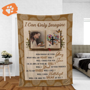 Christian Throw Blanket - Faith & Jesus Inspirational Gift Bible Blanket with Colorful Butterfly Design & Face of Jesus - I Can Only Imagine