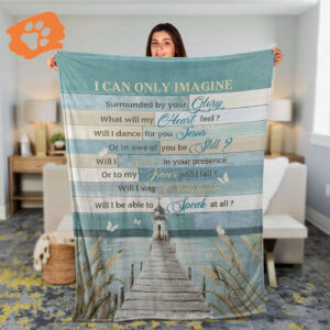 Christian Throw Blanket - Inspirational Faith Gift with Church Painting Jesus By The River I Can Only Imagine Design