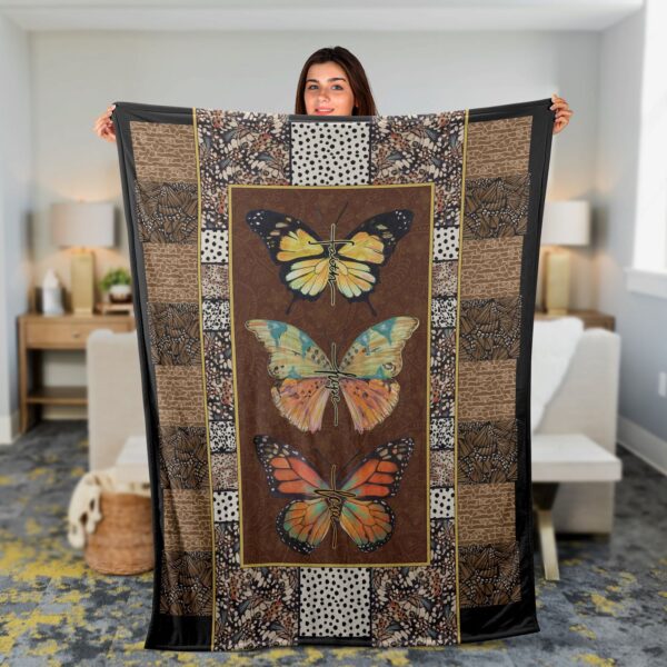 Faith Hope Love Christian Throw Blanket – Jesus Inspirational Gift with Colorful Butterfly Design for Winter