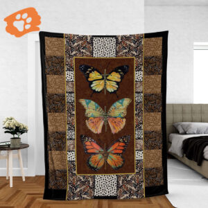 Faith Hope Love Christian Throw Blanket - Jesus Inspirational Gift with Colorful Butterfly Design for Winter