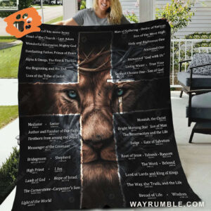 Christian Throw Blanket - Lion And Light Cross: Inspirational Faith Gift with Jesus Design