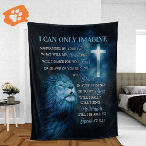 Christian Faith Throw Blanket - Lion King & Cross Symbol Design for Inspirational Gift