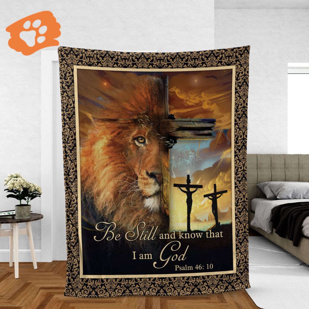 Christian Throw Blanket – Lion King Galaxy & Cross Design Inspirational Faith Gift Christian Throw Blanket – Lion King Galaxy & Cross Design Inspirational Faith Gift