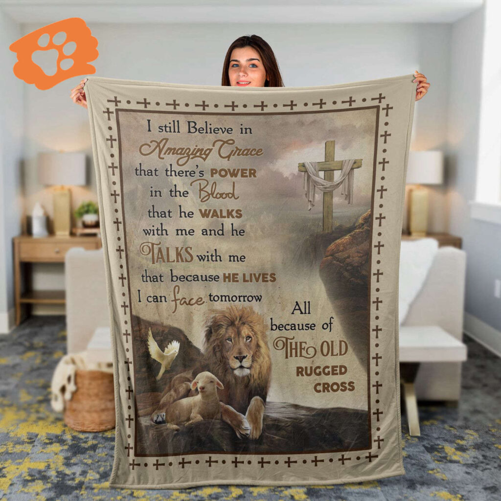 Christian Throw Blanket – Lion Of Judah & Lamb Of God – Inspirational Gift Christian Throw Blanket – Lion Of Judah & Lamb Of God – Inspirational Gift