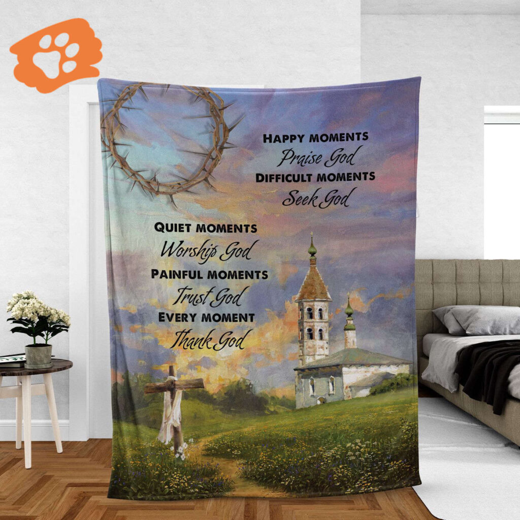 Christian Faith Blanket – Old Castle Sunset Painting Inspirational Jesus Gift – Every Moment Thank God Christian Faith Blanket – Old Castle Sunset Painting Inspirational Jesus Gift – Every Moment Thank God