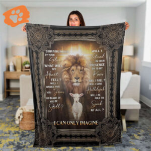 Christian Throw Blanket - The Lion And The Lamb - Inspirational Faith Gift with Jesus - I Can Only Imagine