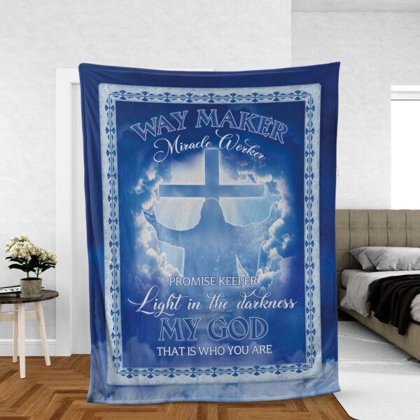 Way Maker Jesus Throw Blanket – Inspiring Faith Gift with Open Arms Design