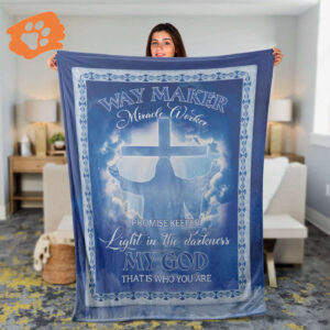 Way Maker Jesus Throw Blanket - Inspiring Faith Gift with Open Arms Design