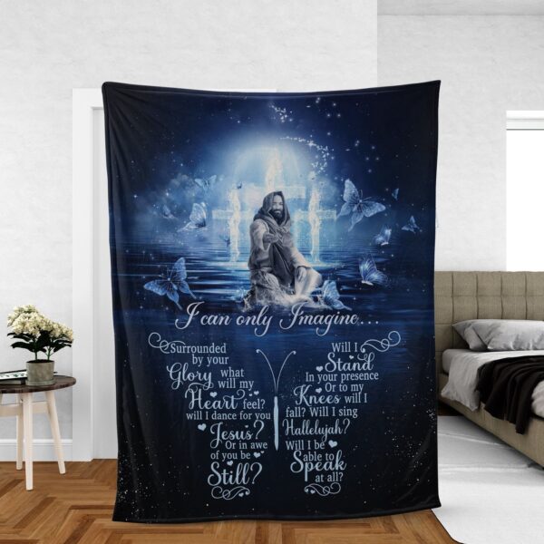 Christian Faith Blanket with Jesus Christ Cross Symbol and Blue Butterfly – Inspirational Gift for I Can Only Imagine