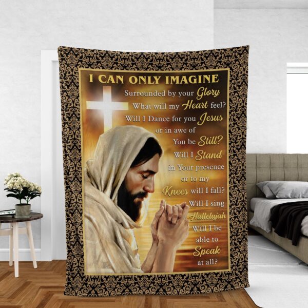 Christian Throw Blanket – Faith Gift with The Lord s Prayer & Cross Drawing