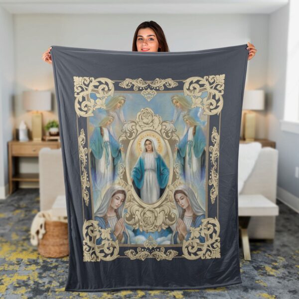 Gold Mirror Christian Throw Blanket – Inspirational Faith Gift for Healing