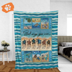 Christian Jesus Faith Blanket with Sea Turtles: Inspirational Gift from God
