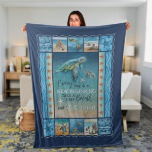 Jesus Faith Throw Blanket Inspirational Sea Turtles Gift - Under The Ocean New Beginning Design 1
