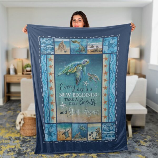 Jesus Faith Throw Blanket Inspirational Sea Turtles Gift – Under The Ocean New Beginning Design