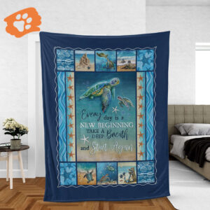 Jesus Faith Throw Blanket Inspirational Sea Turtles Gift - Under The Ocean New Beginning Design