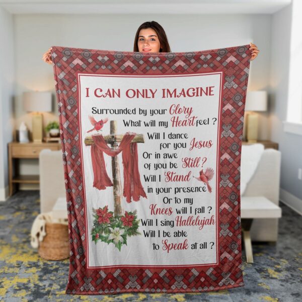 Christian Throw Blanket with Jesus Faith Red Cardinal – Inspirational Gift for Old Rugged Cross and I Can Only Imagine